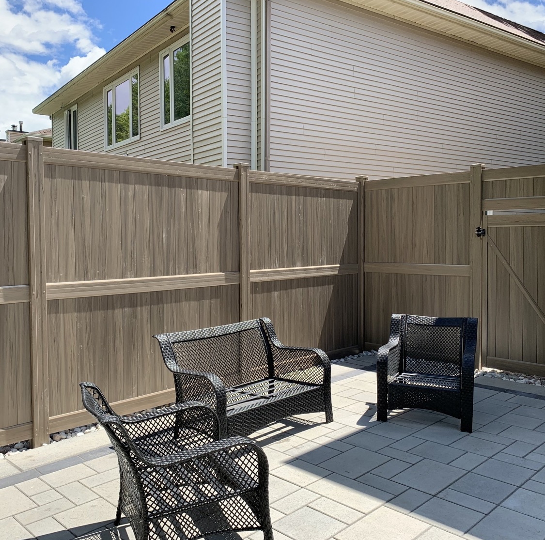 Fence with patio furniture